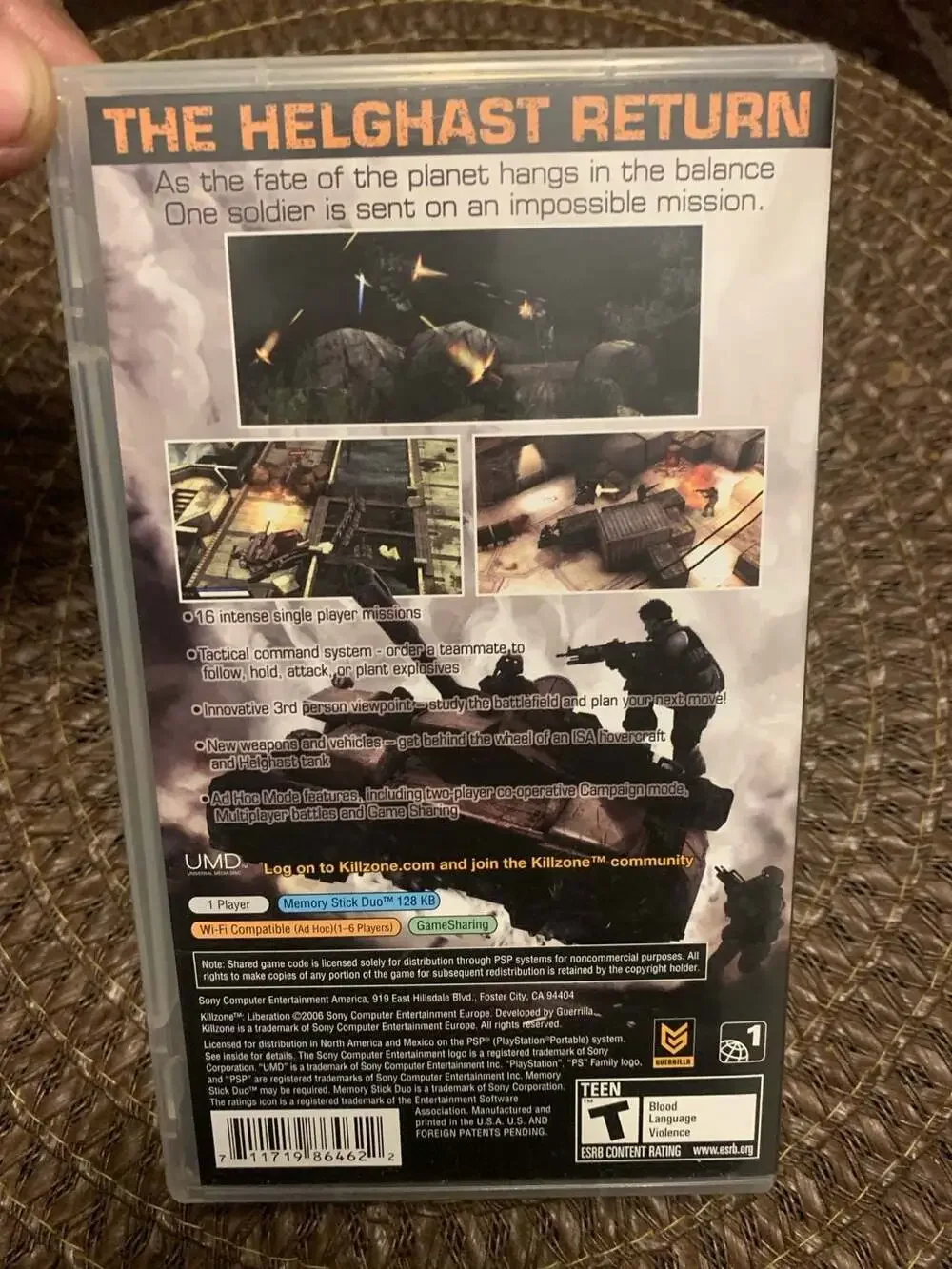 Killzone: Liberation Sony PSP Video Game Complete with Manual